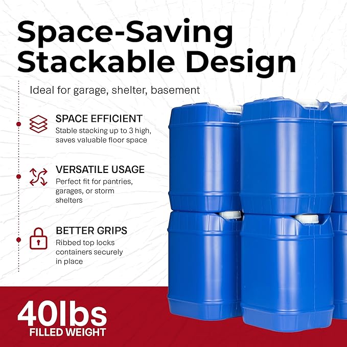 Multiple Water Storage Containers Stacked